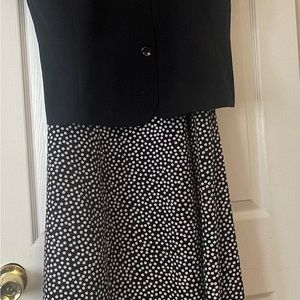 J. Taylor Navy Blue polkadot dress with jacket